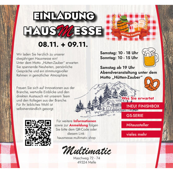 08.11. – 09.11.25 
Multimatic Hausmesse, Melle